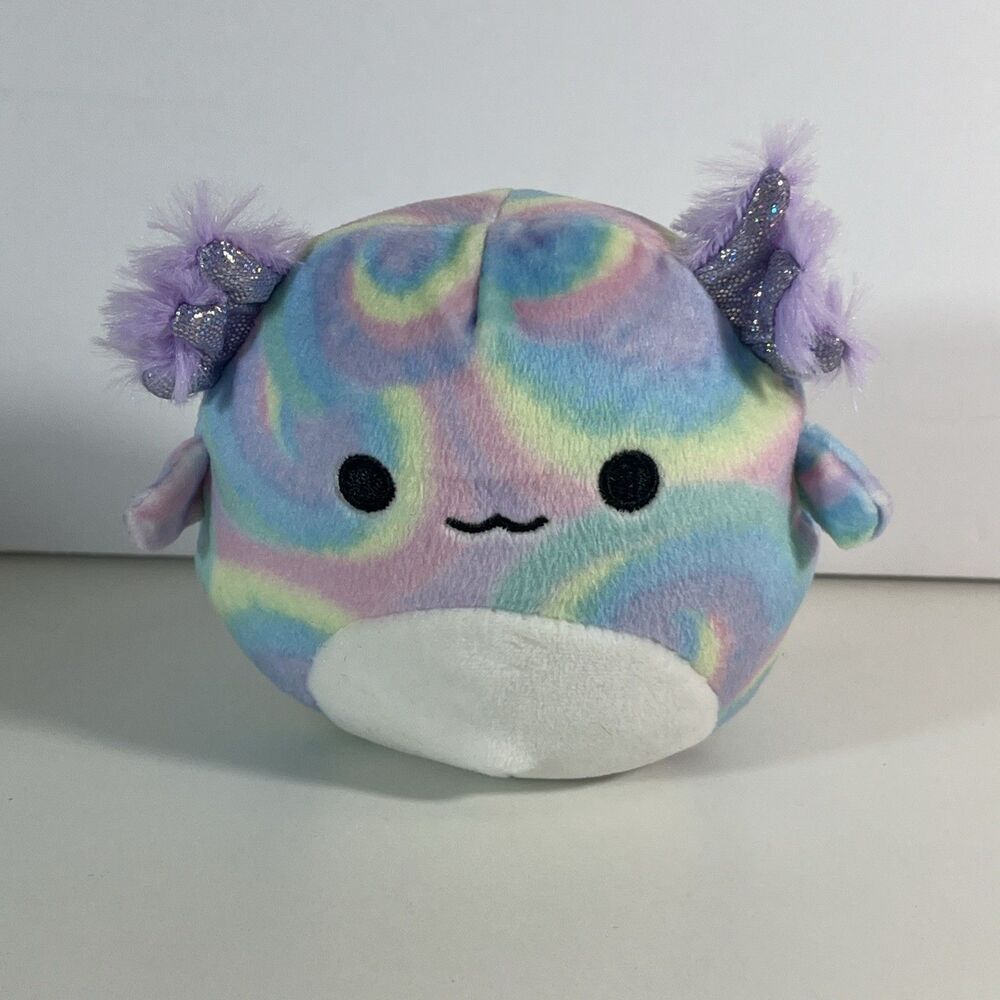 Squishmallow Vivie The Axolotl 5" Sealife Rainbow Tie Dye Plush collectible